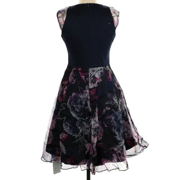 NWT Abigail London Floral Chiffon Mini Dress - Picture 3 of 6